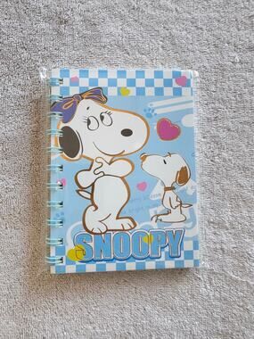 Snoopy and Bella blue spiral notebook stripes pages
